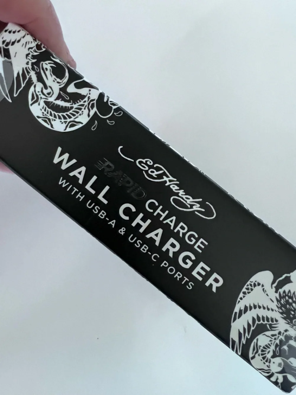 Ed Hardy Rapid Charge Wall Charger with Skull & Rose Tattoo Graphic